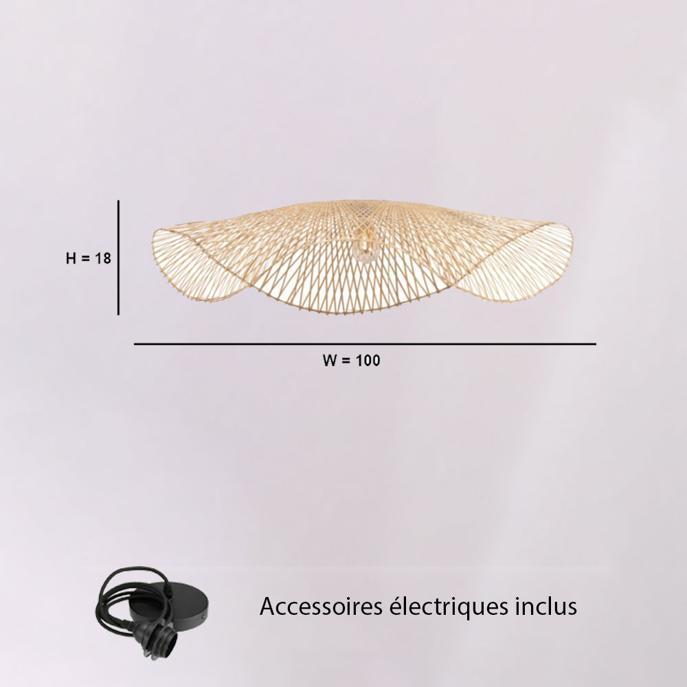 Abat-jour pour suspension - valentina - bambou - naturel - cezare - ø100cm