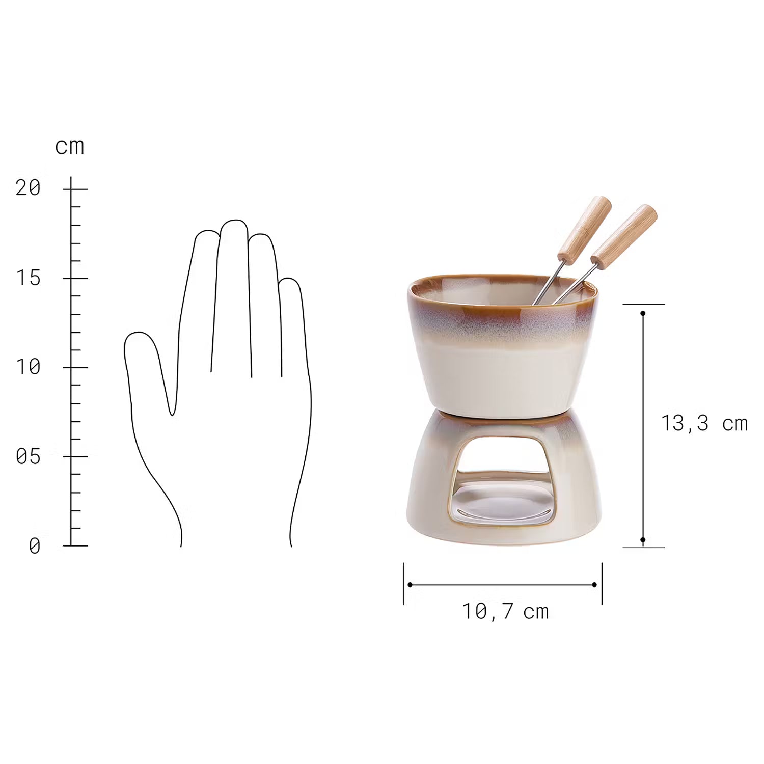 AU CHOCOLAT Mini-Fondue 4er-Set
