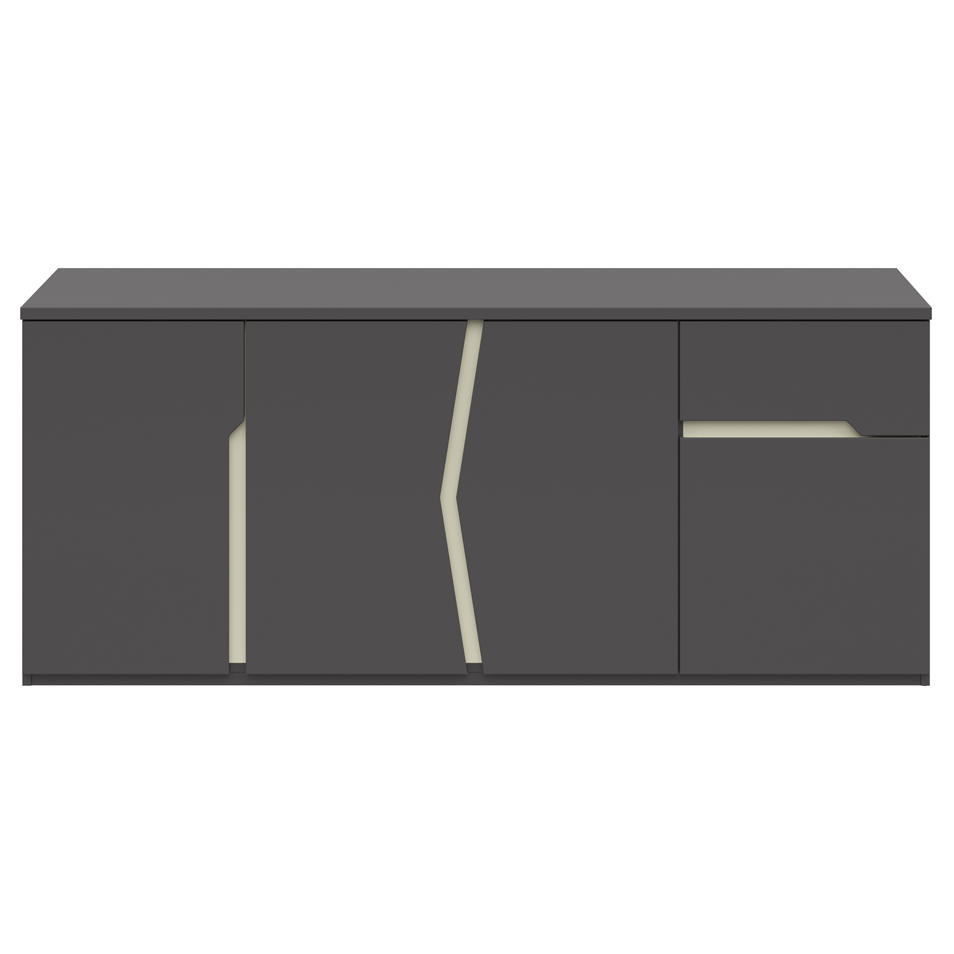 Lowboard - kieselgrau-graphit - 164 cm breit