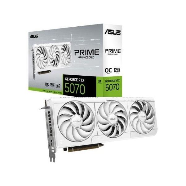 ASUS Prime RTX 5070 WHITE 12GB GDDR7 com 3x Ventoinhas Branca