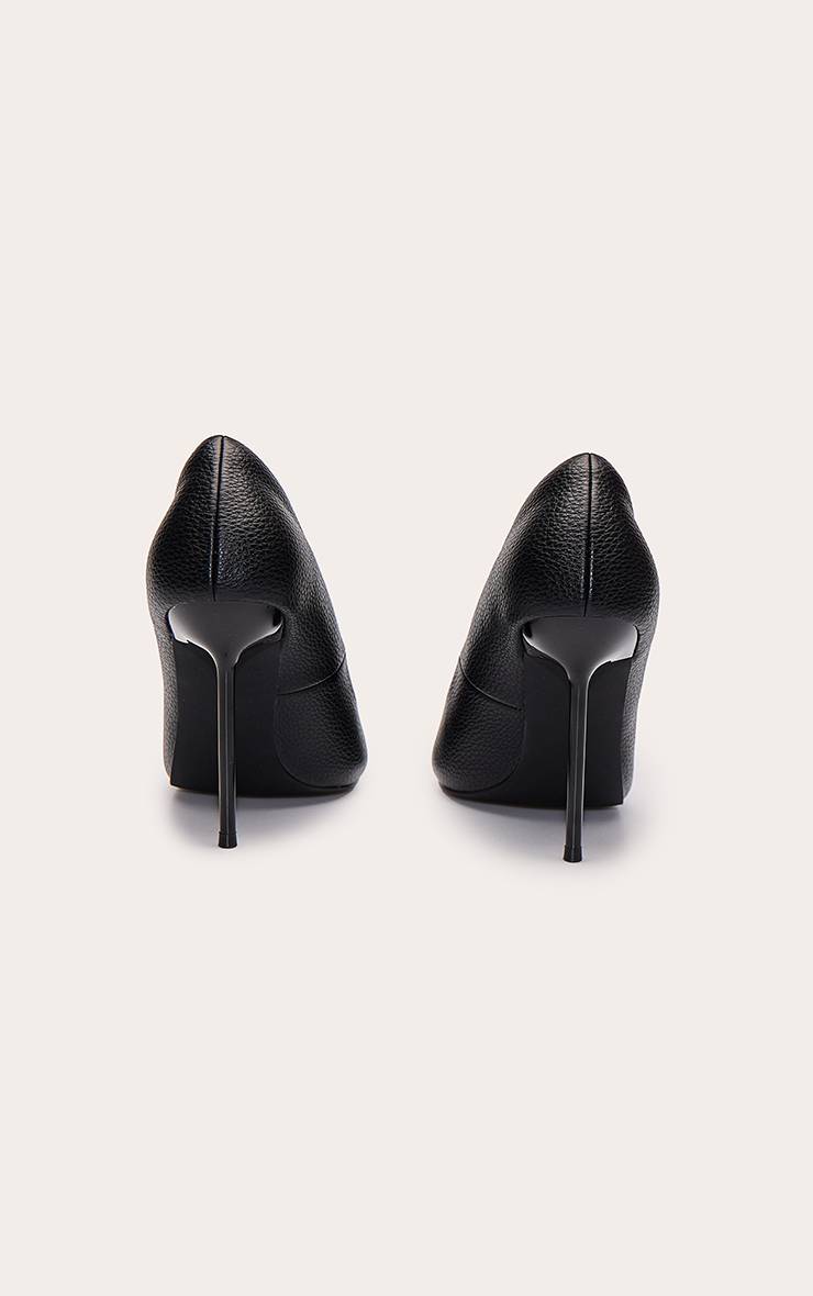 Noir Escarpins À Talons Hauts Bout Pointu En Synthétique Grainé