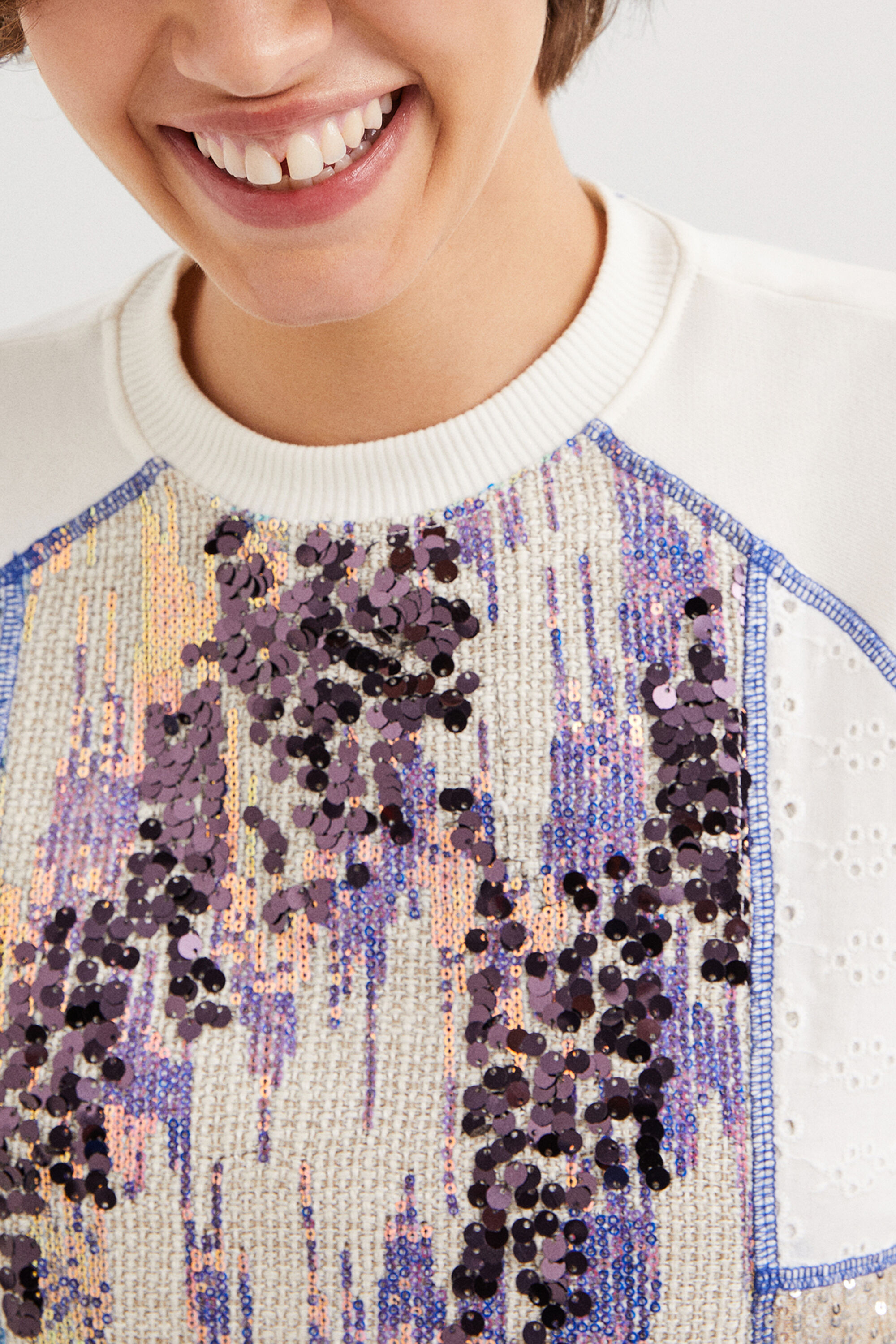 Sweat-shirt patchwork tissus
