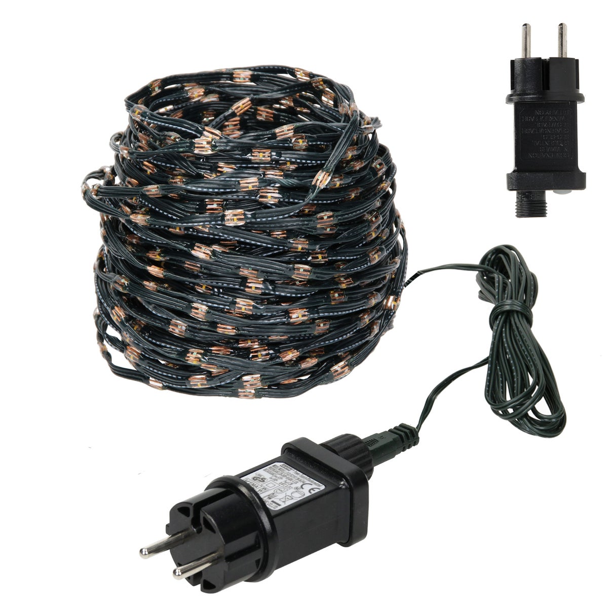 ECD Germany LED Micro Cluster Lichtsnoer 24m 800 LED's Extra Warm Wit, 8 Functies, Netvoeding, IP44 Waterdicht Binnen/Buiten, Kerstverlichting Kerstboom Cluster Lichtsnoer