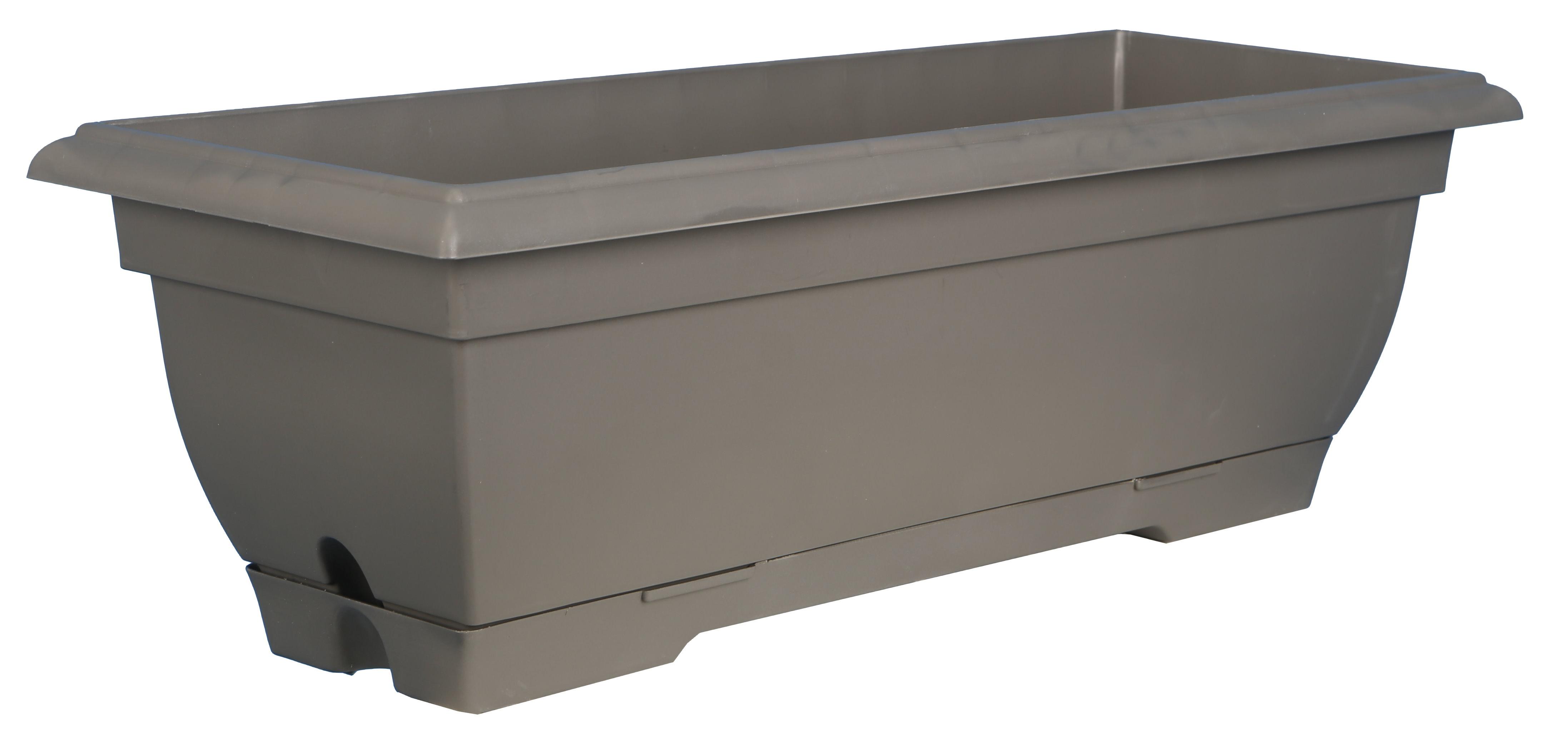 JARDINIERE TRADITION L.50CM ET PLATEAU CLIPS GRIS 9L