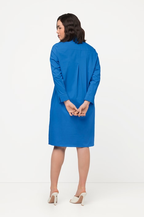 Hemdblusenkleid, A-Linie, Hemdkragen, 3/4-Arm