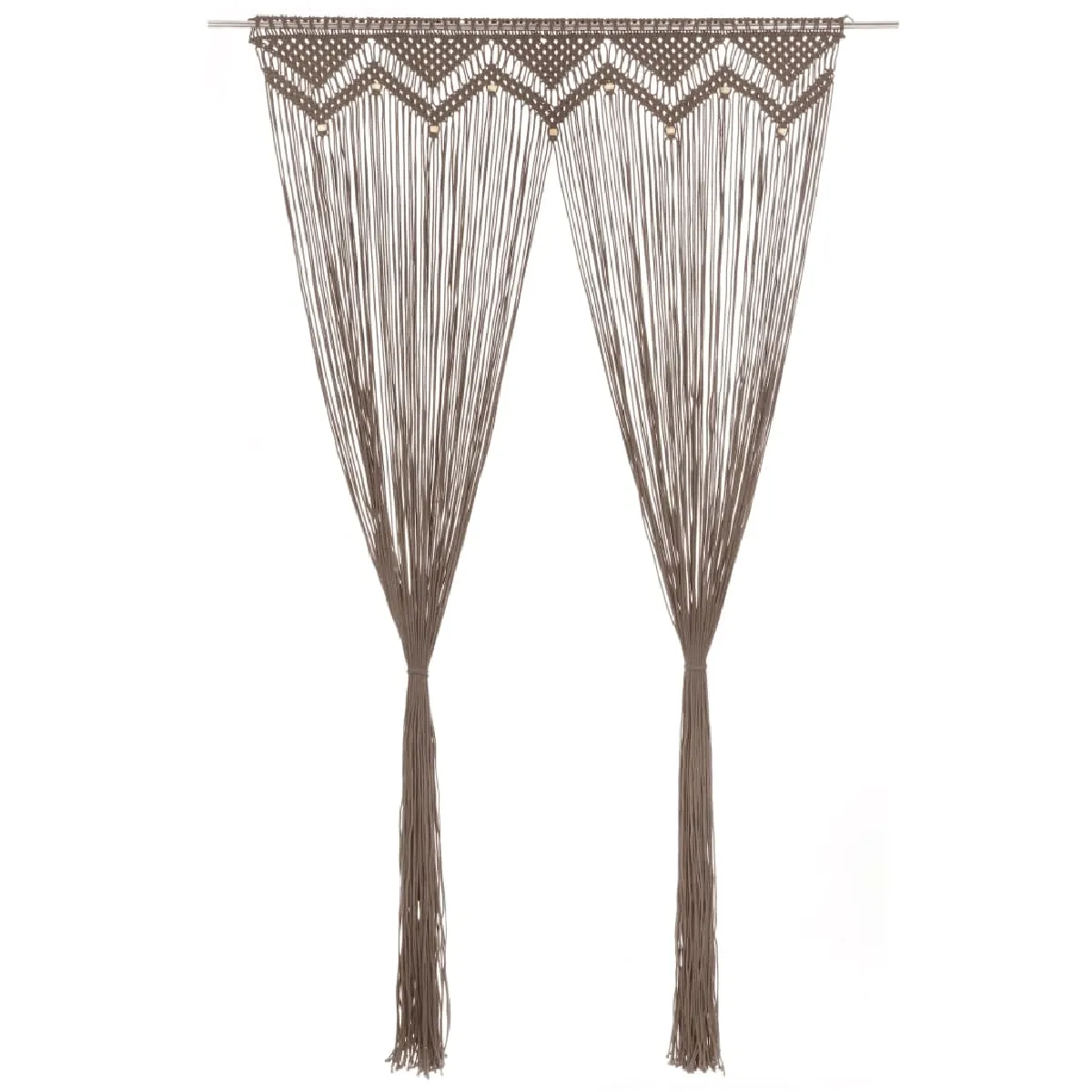 vidaXL Rideau en Macramé Taupe
