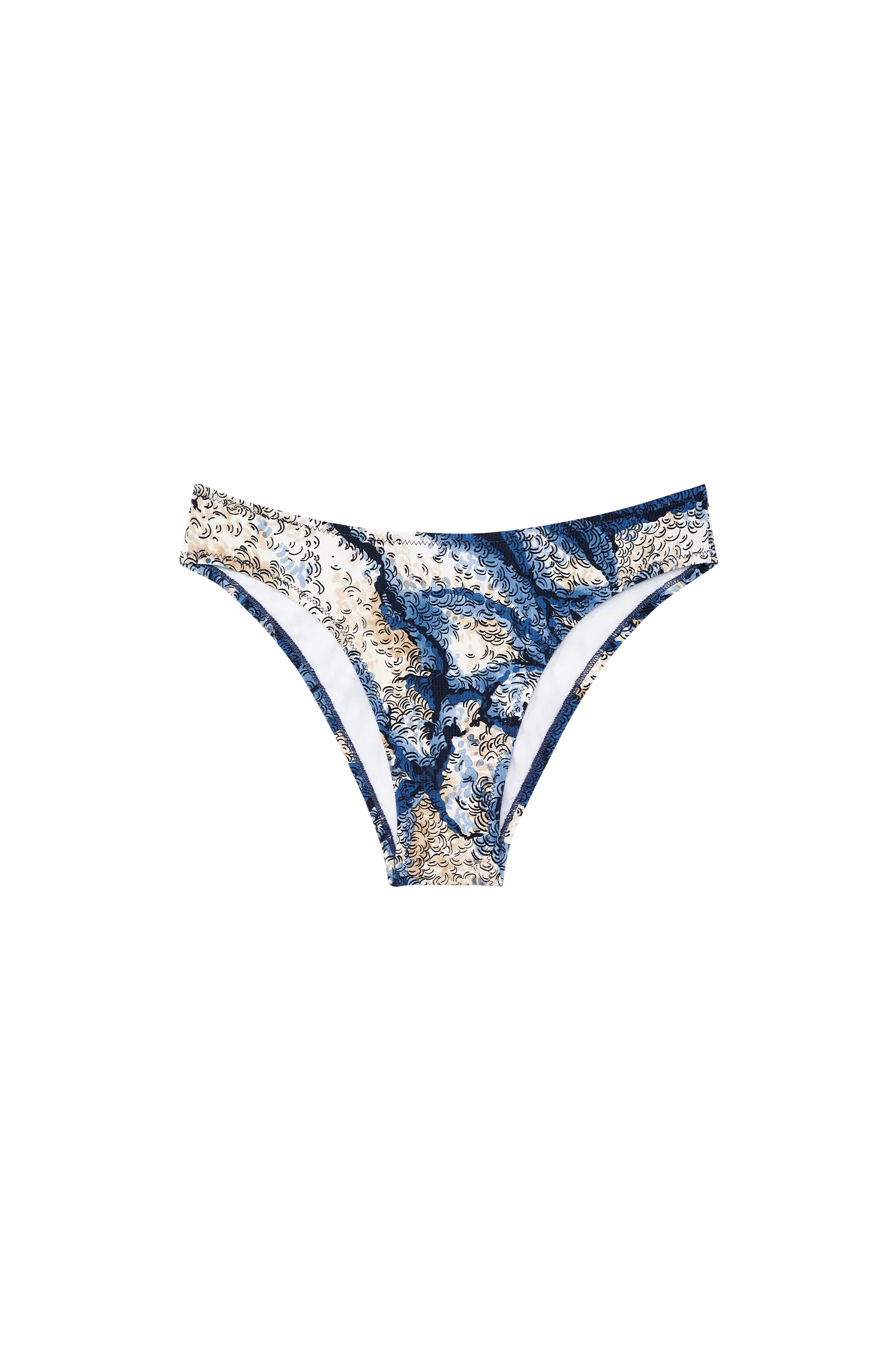 tizya Bas de maillot culotte échancrée imprimé Wave