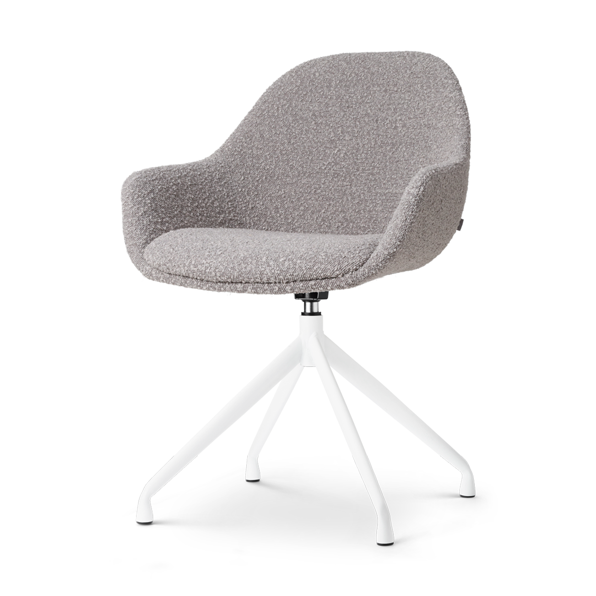 Eetkamerstoel Nola-Mae bouclé taupe - wit onderstel