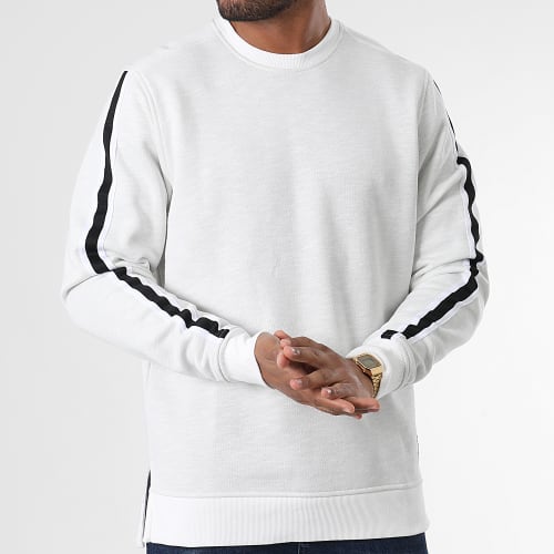 Sweat Crewneck A Bandes 1373814 Beige Chiné