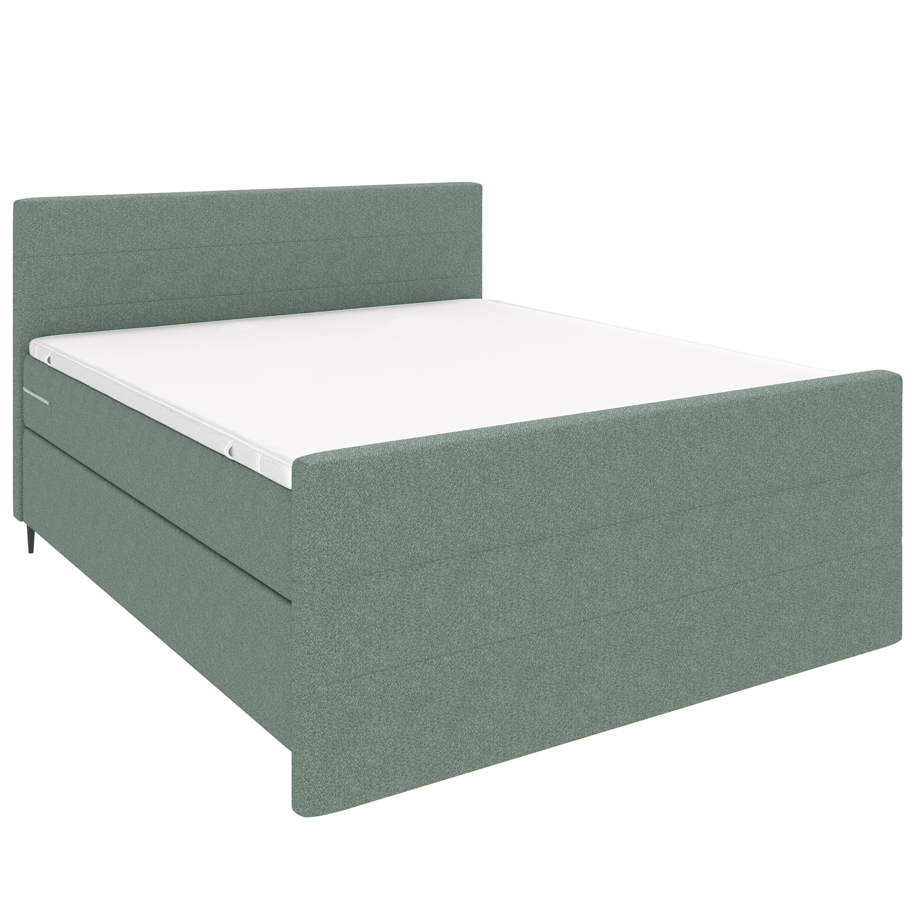 Boxspringbett - hellgrün - inklusive Topper - 180x200 cm