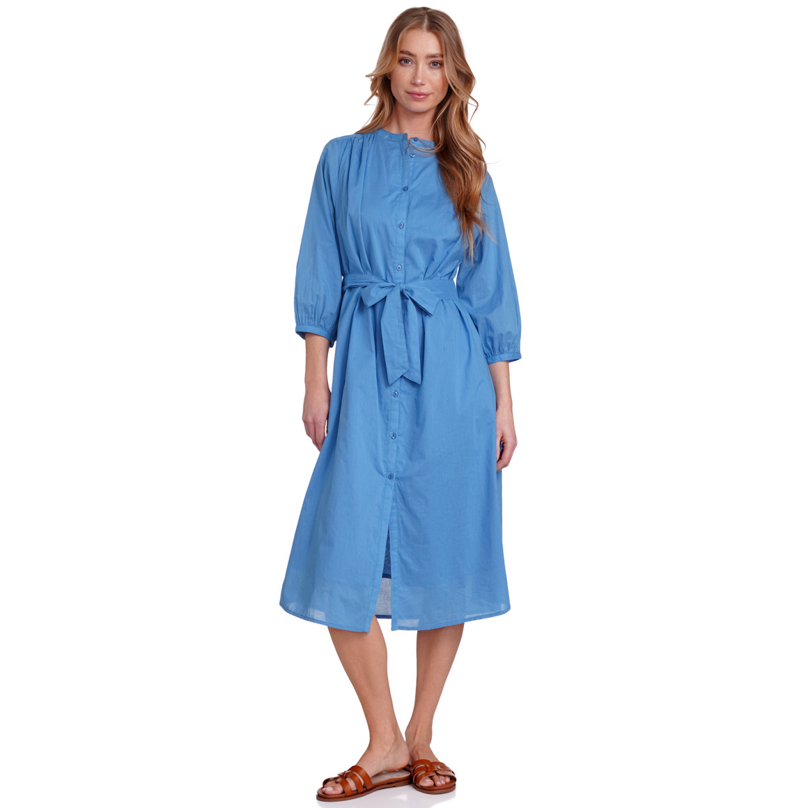 Jonas Nielsen Damen Kleid mit Ballonärmeln hellblau