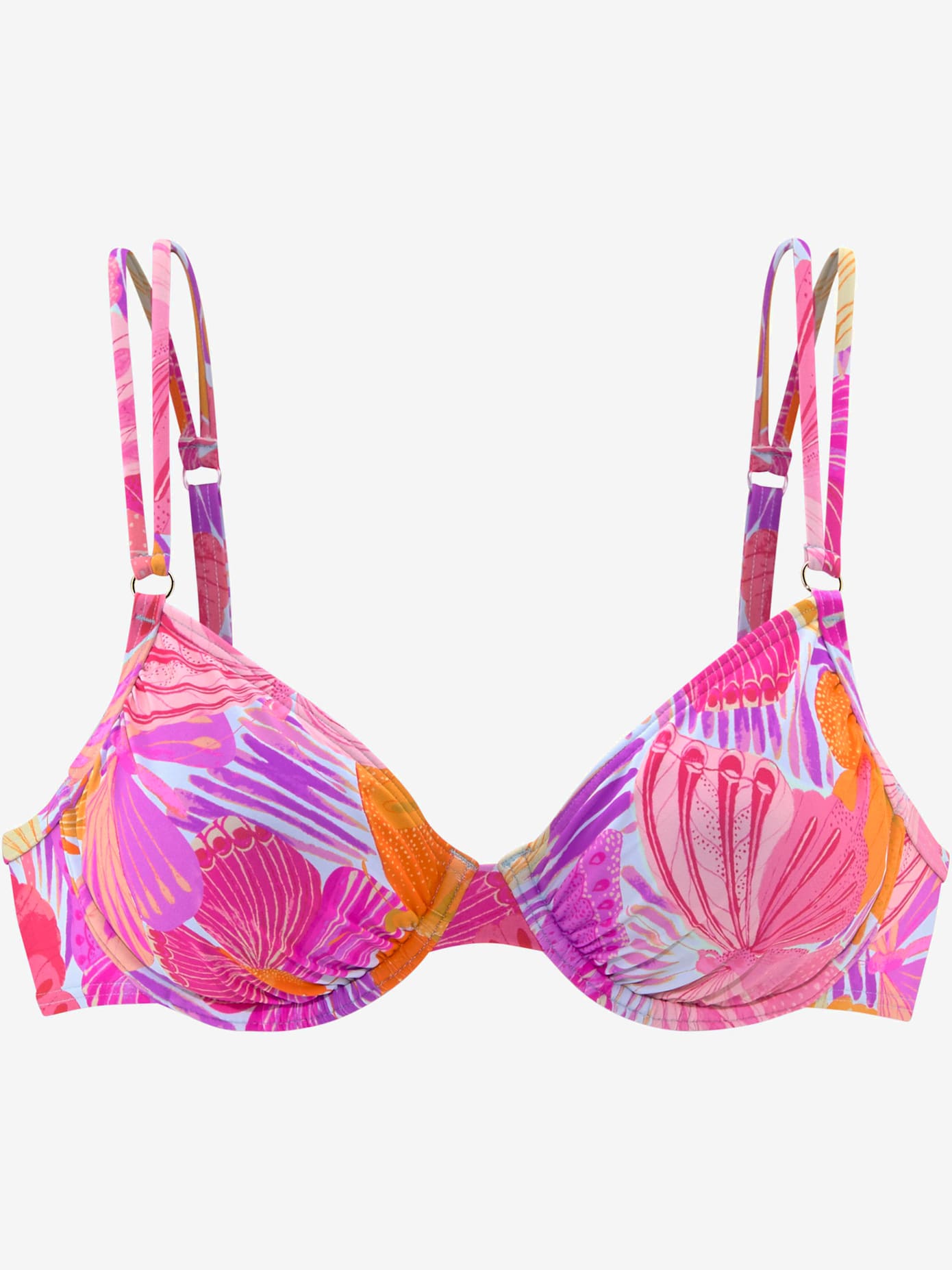 Haut de maillot de bain à armatures effet de couleur différent pour chaque pièce