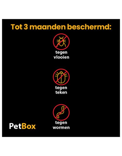 Petbox Kat Vlo. Teek & Worm - Anti vlo - teek- worm - 2-12 Kg M
