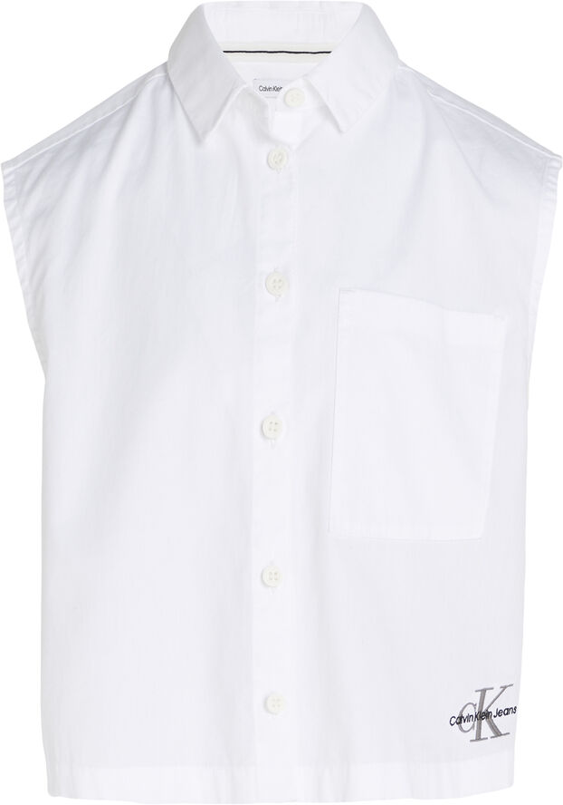 Calvin Klein MONOGRAM OFF PLCD SLVS WOVEN TOP Yaf