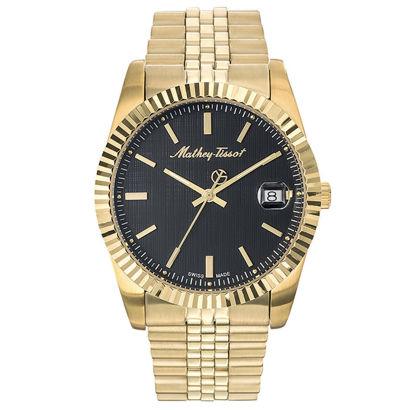 Mathey-Tissot Montre Mixte Quartz en Acier Mathy III dorée