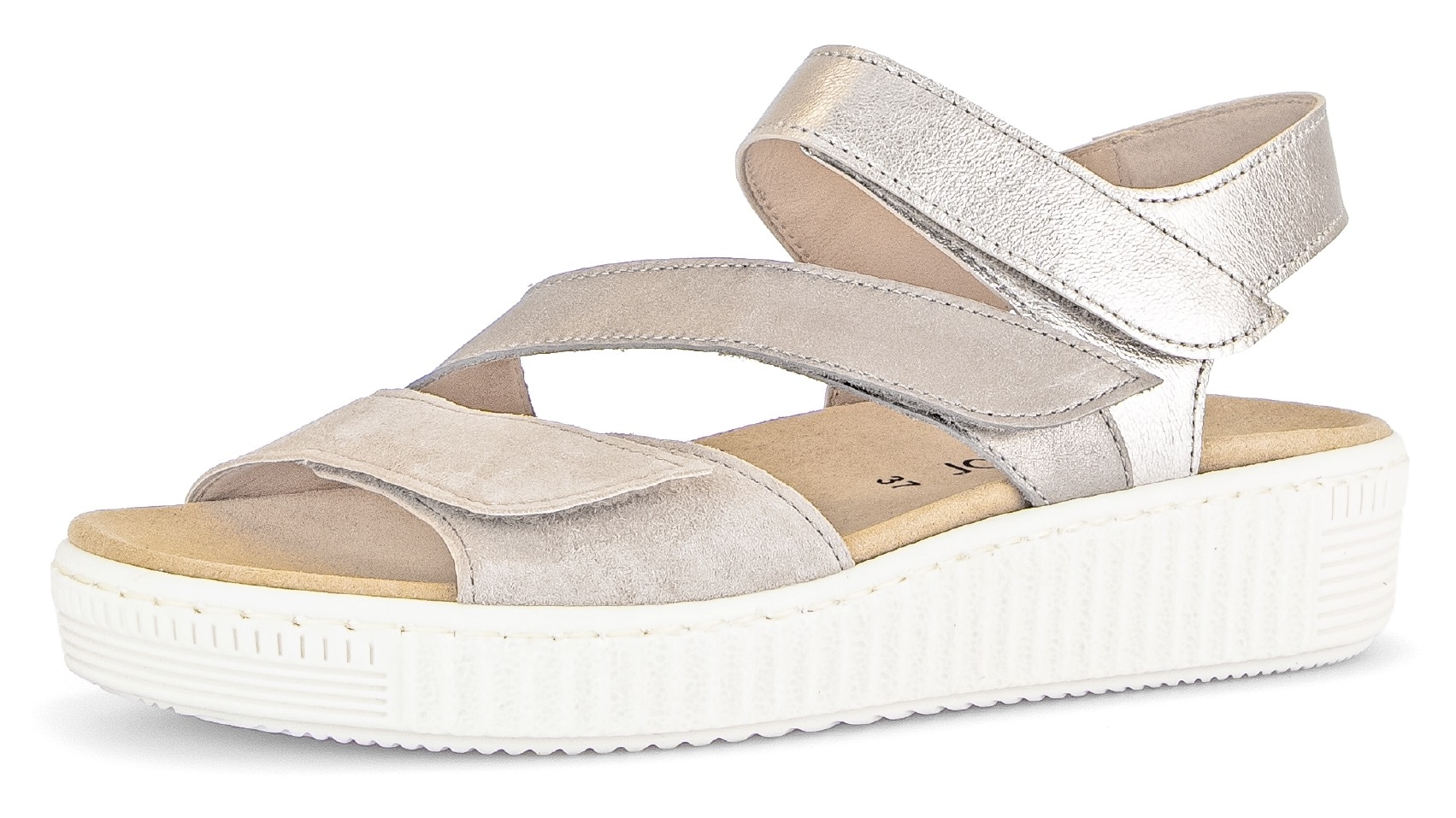 Gabor Keilsandalette  , Sommerschuh, Riemchensandale mit regulierbaren Klettriemchen