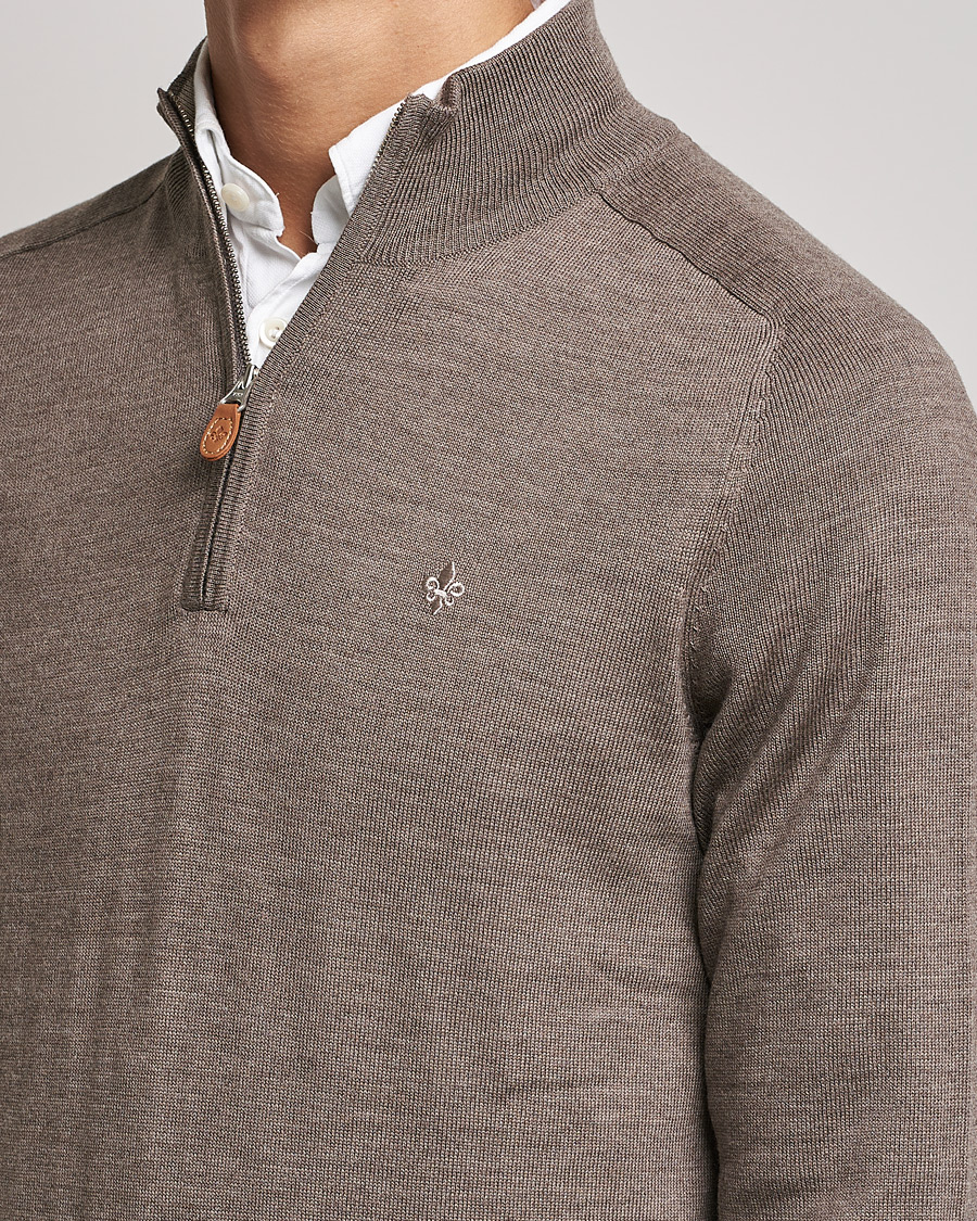 Morris John Merino Half Zip Light Brown