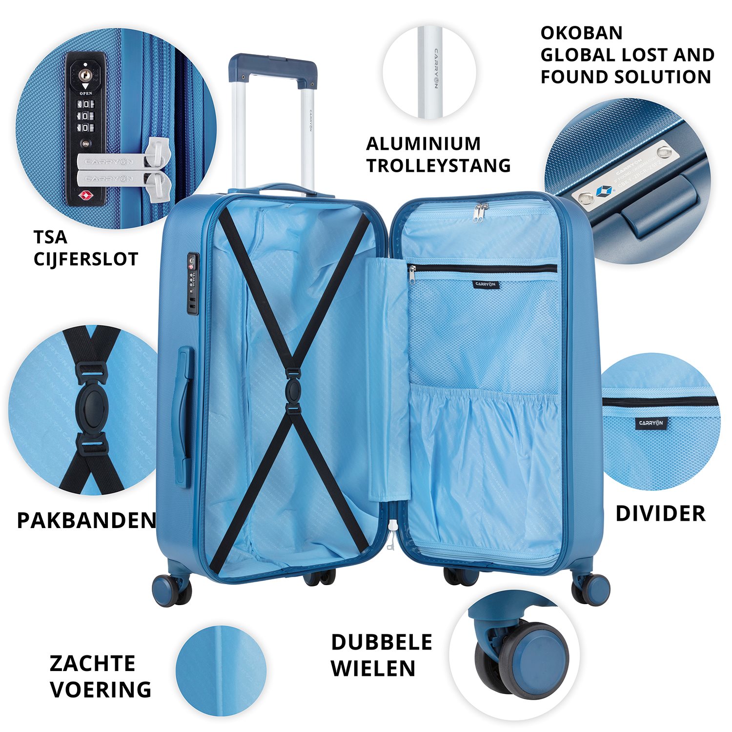 CarryOn Skyhopper 4 Wiel Trolley 68 Expandable cool blue