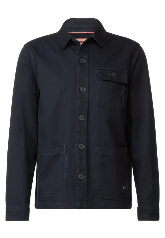 Overshirt in washed Optik - deep blue
