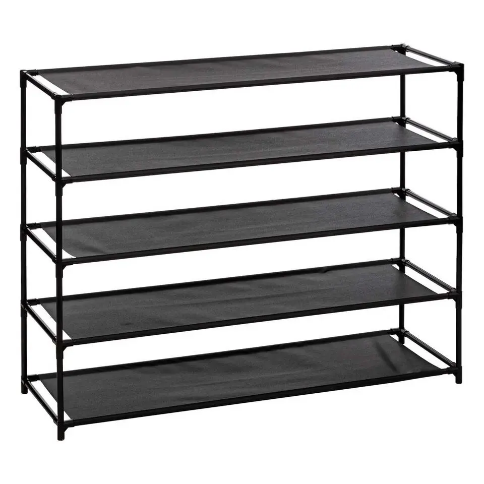 5Five Schoenenrek 10 laags - zwart - metaal/kunststof - 93 x 30 x 158 cm