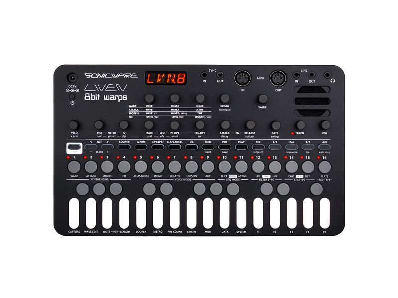 Sonicware Production Center LIVEN 8bit warps 8-Bit Waveform Synth mit Step Sequencer
