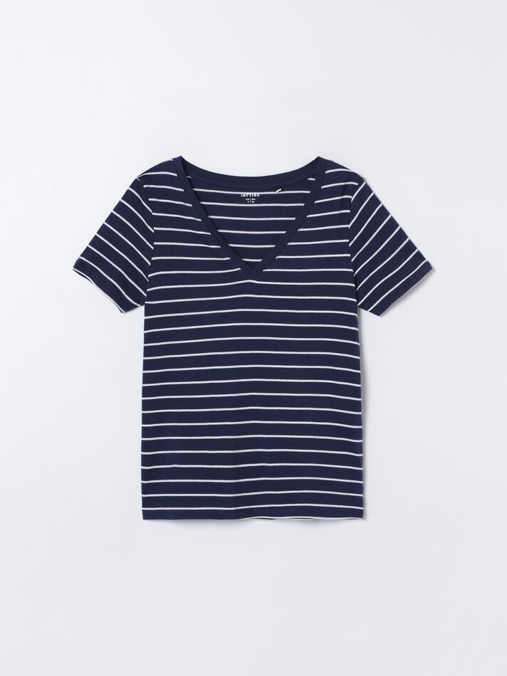 Pacote com 4 camisetas de gola V sortidas - Cor pêssego