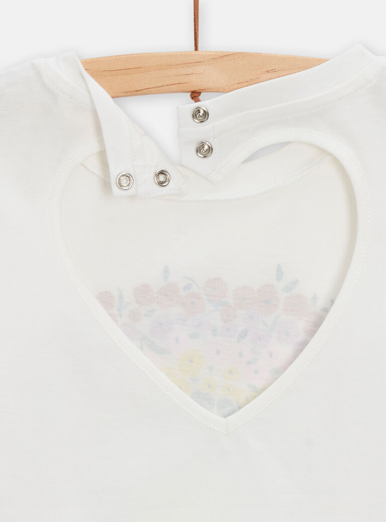 T-shirt animation arc-en-ciel fleuri pour fille