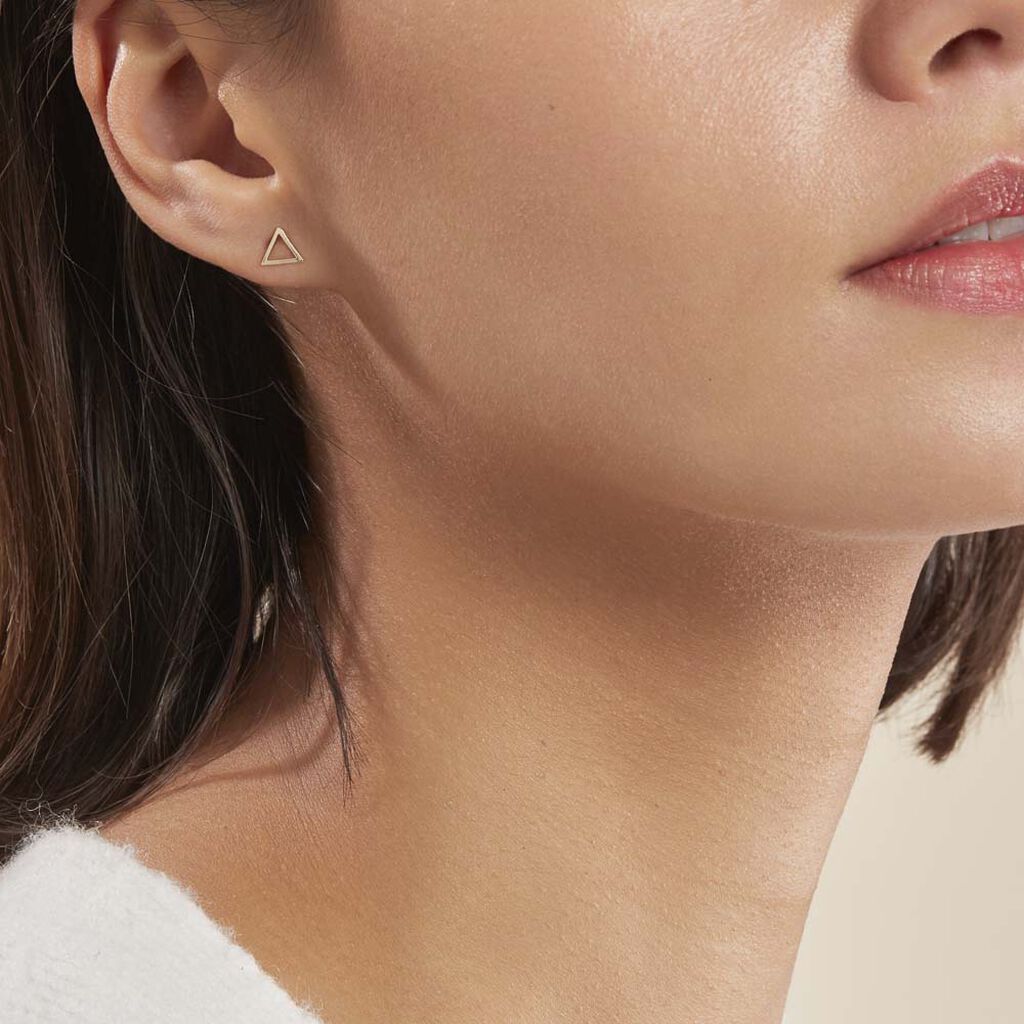 Boucles D'oreilles Puces Anne-berengere Triangle Or Jaune