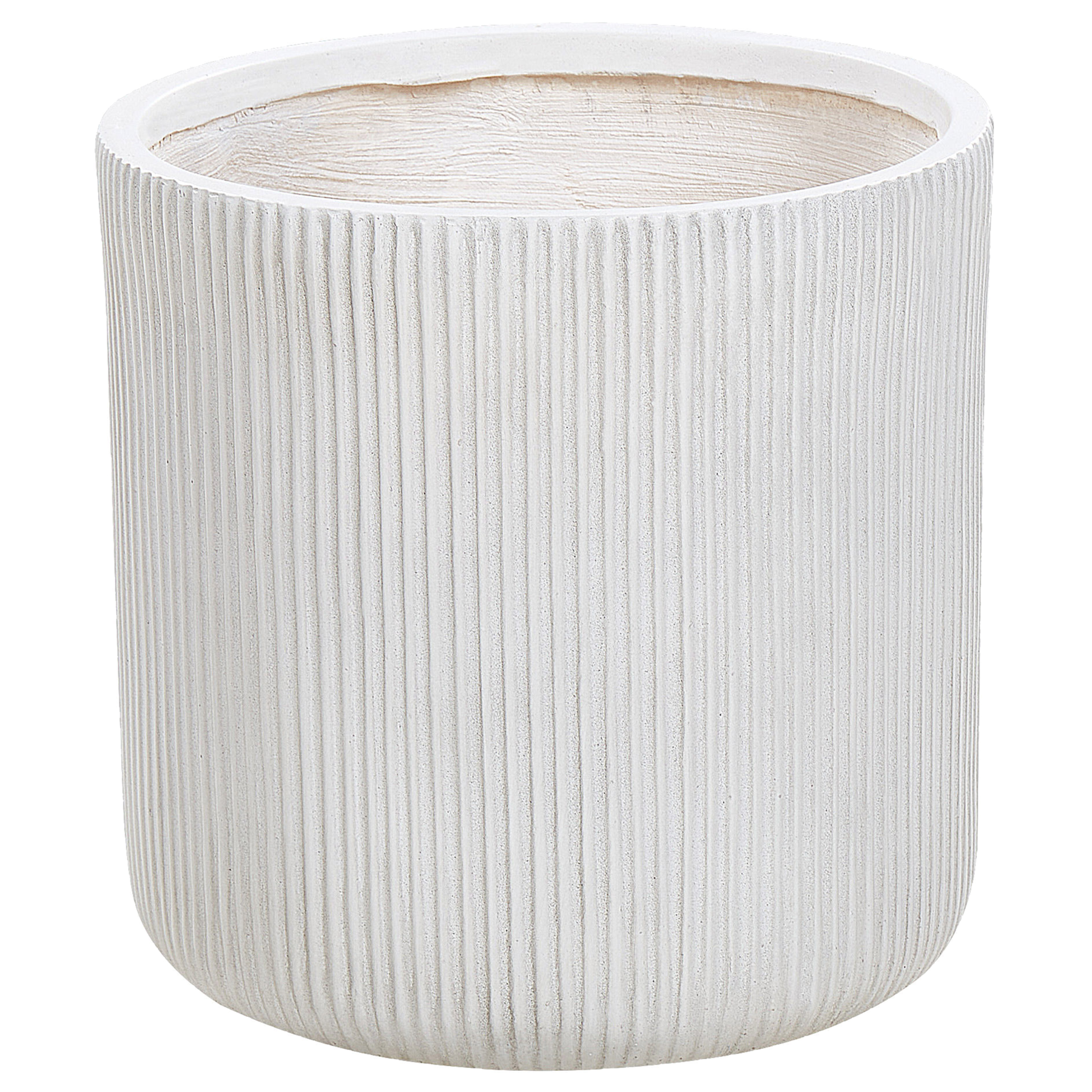 Beliani-OREOI-Bloempot-Gebroken wit-37 x 37 x 37 cm-Kleivezel
