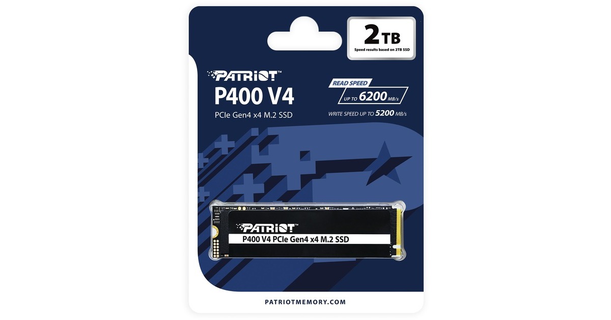 PatriotP400 V4 2 TB SSD  (P400VP2TBM28H, PCIe 4.0 x4, NVMe 2.0, M.2 2280)