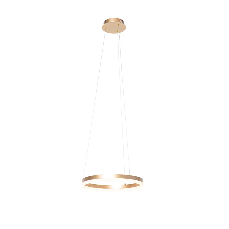 Design hanglamp goud 40 cm incl. LED 3-staps dimbaar - Anello