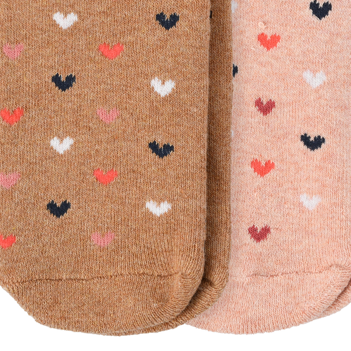 Topolino 2 Paar Mädchen Stoppersocken mit Tier-Motiven beige / hellrosa