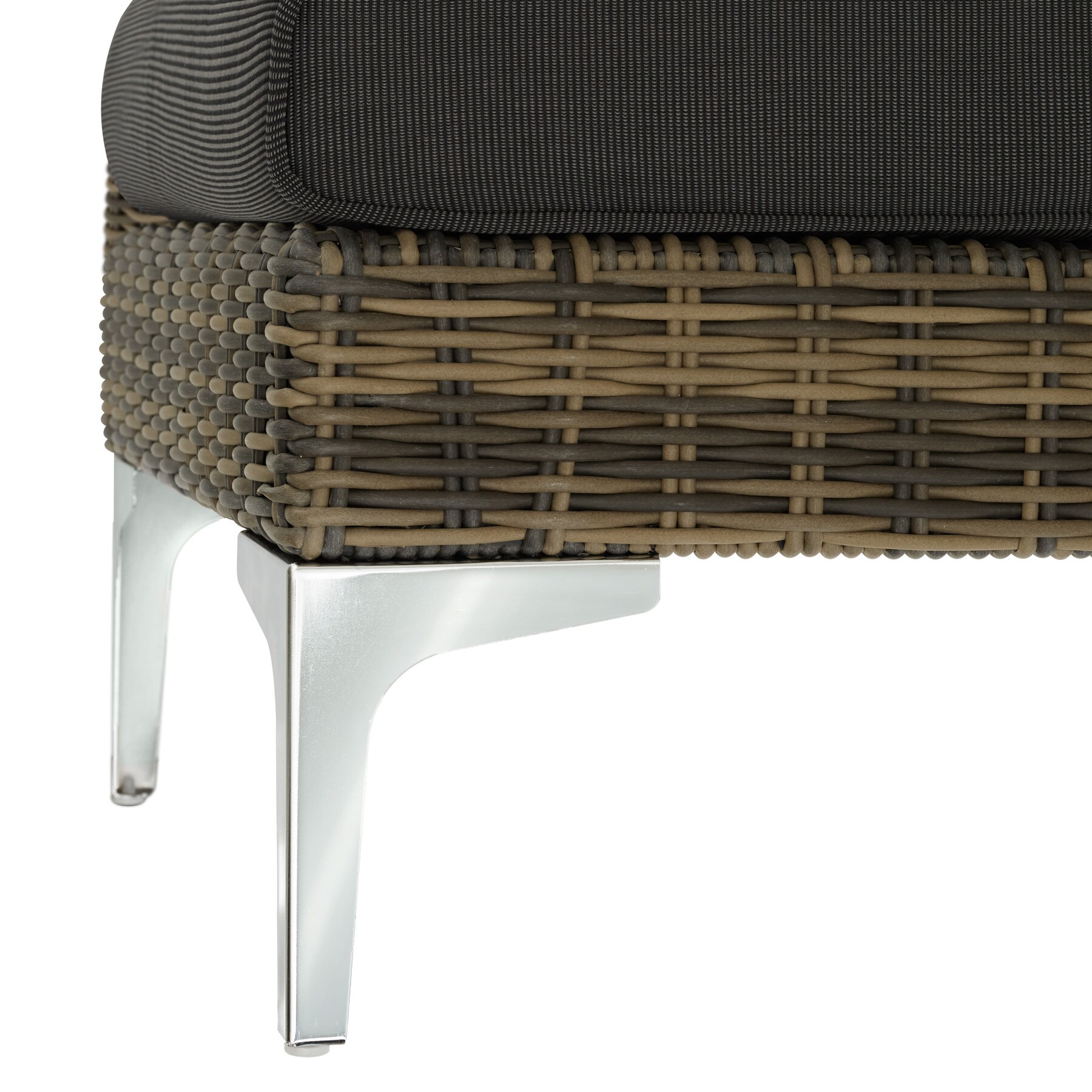 tectake® Modulares Rattanset, Eckelemente und Sessel mit Aluminiumgestell, hochwertiges Geflecht, kein Aufbau