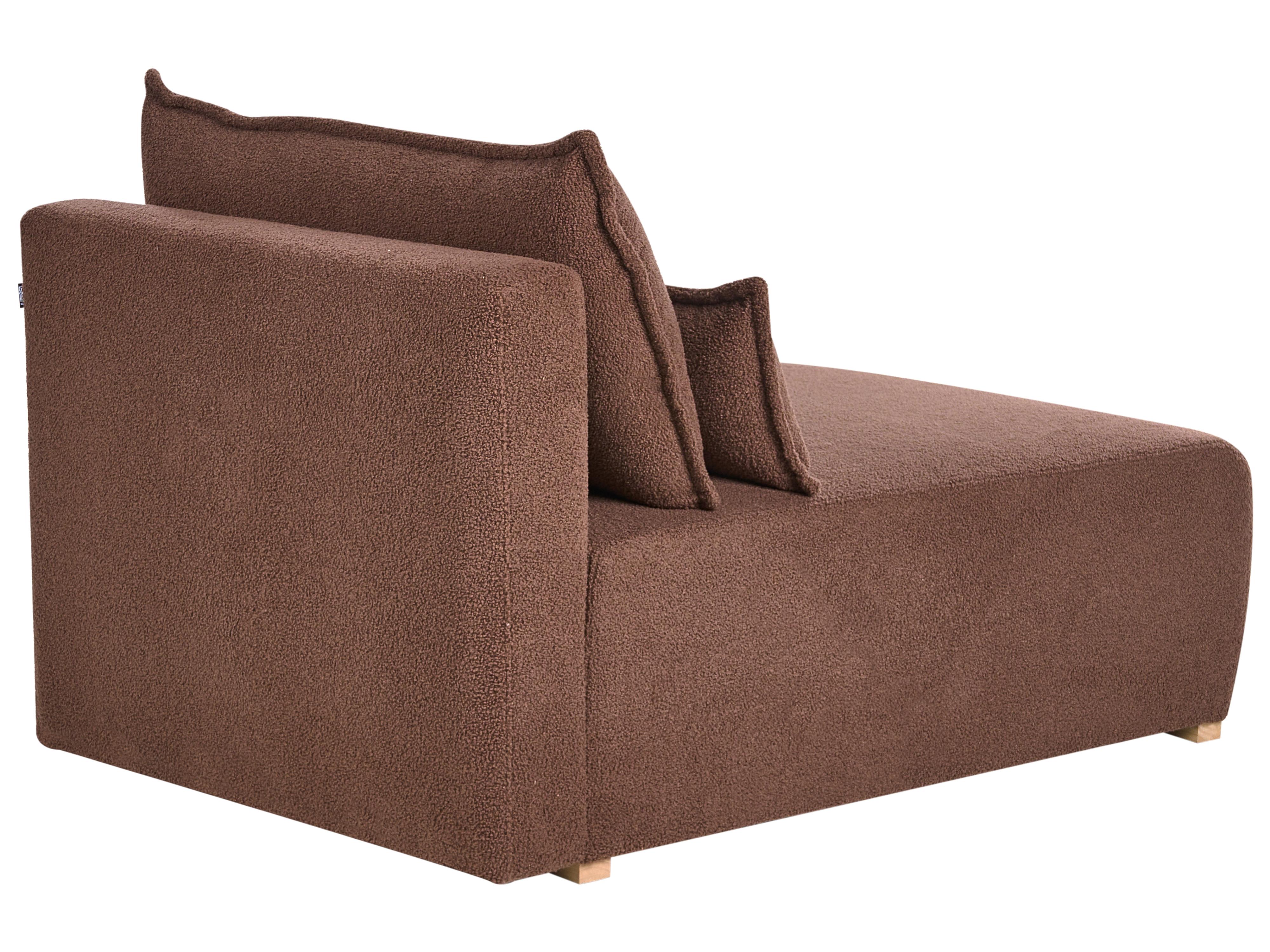 Modulaire hoekbank NERBO Bouclé Bruin linkszijdig