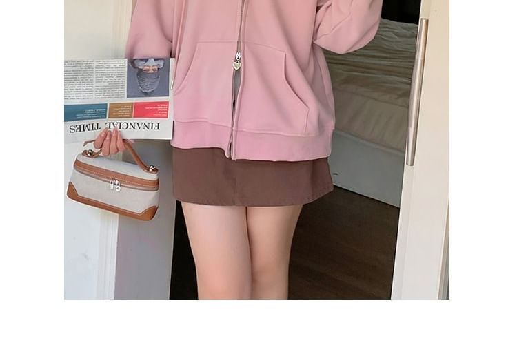 Taragon - Effen hoodie met rits
