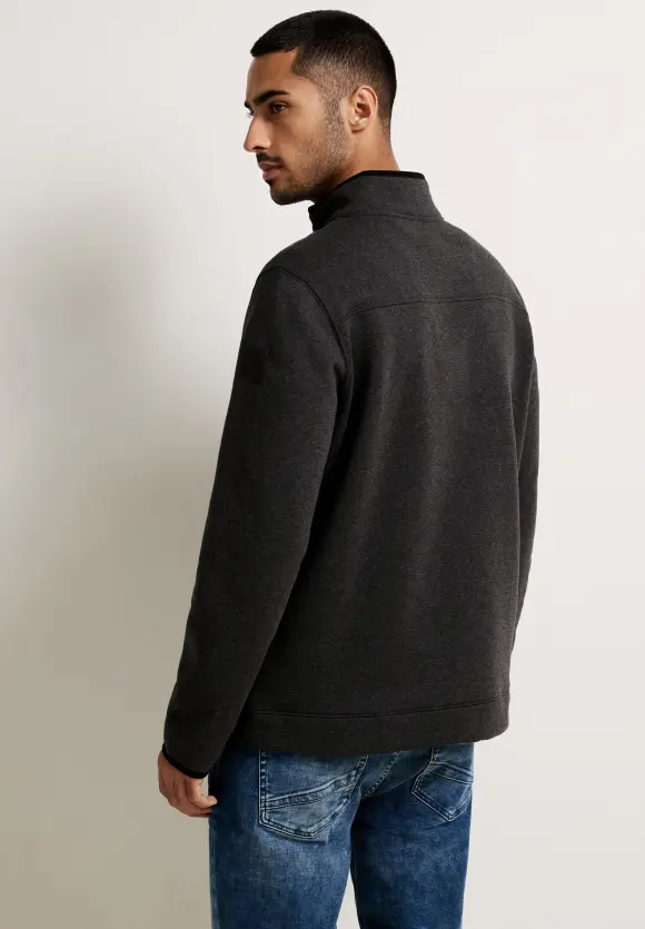 Brushed Sweattroyer - anthra grey melange