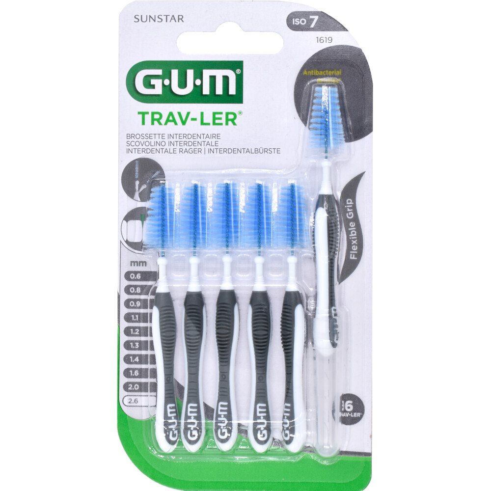 GUM Trav-Lers Ragers Zwart 2,6 mm6 stuks