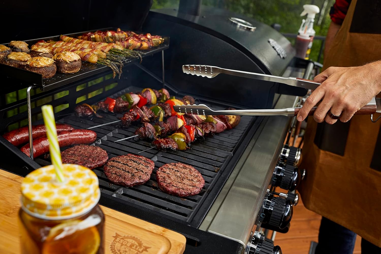Pit Boss Memphis Ultimate 4-in-1 Kombigrill, schwarz, Stahl/Gusseisen, Smoker, Gas- und Holzkohlegrill