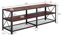 Tectake -  TV-meubel – Chicago - Industrieel Donkerbruin – 404541