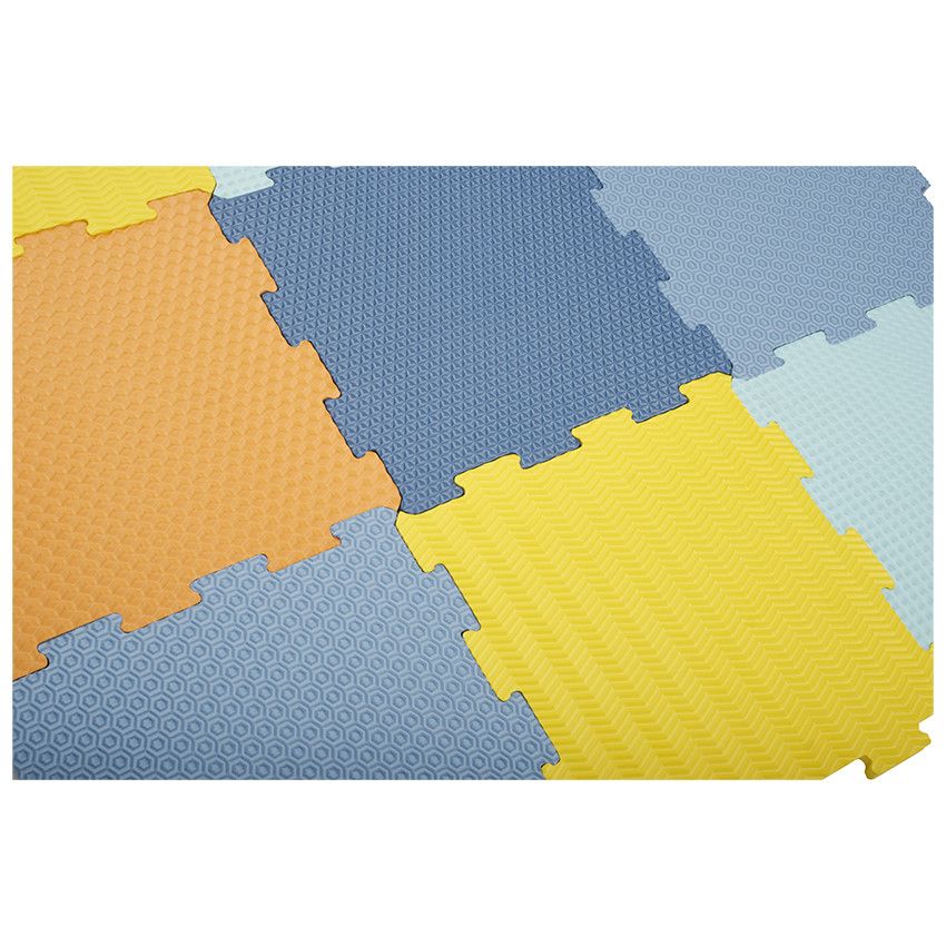 Tapis de dalles en mousse texturées 90 x 90 cm - Ecru