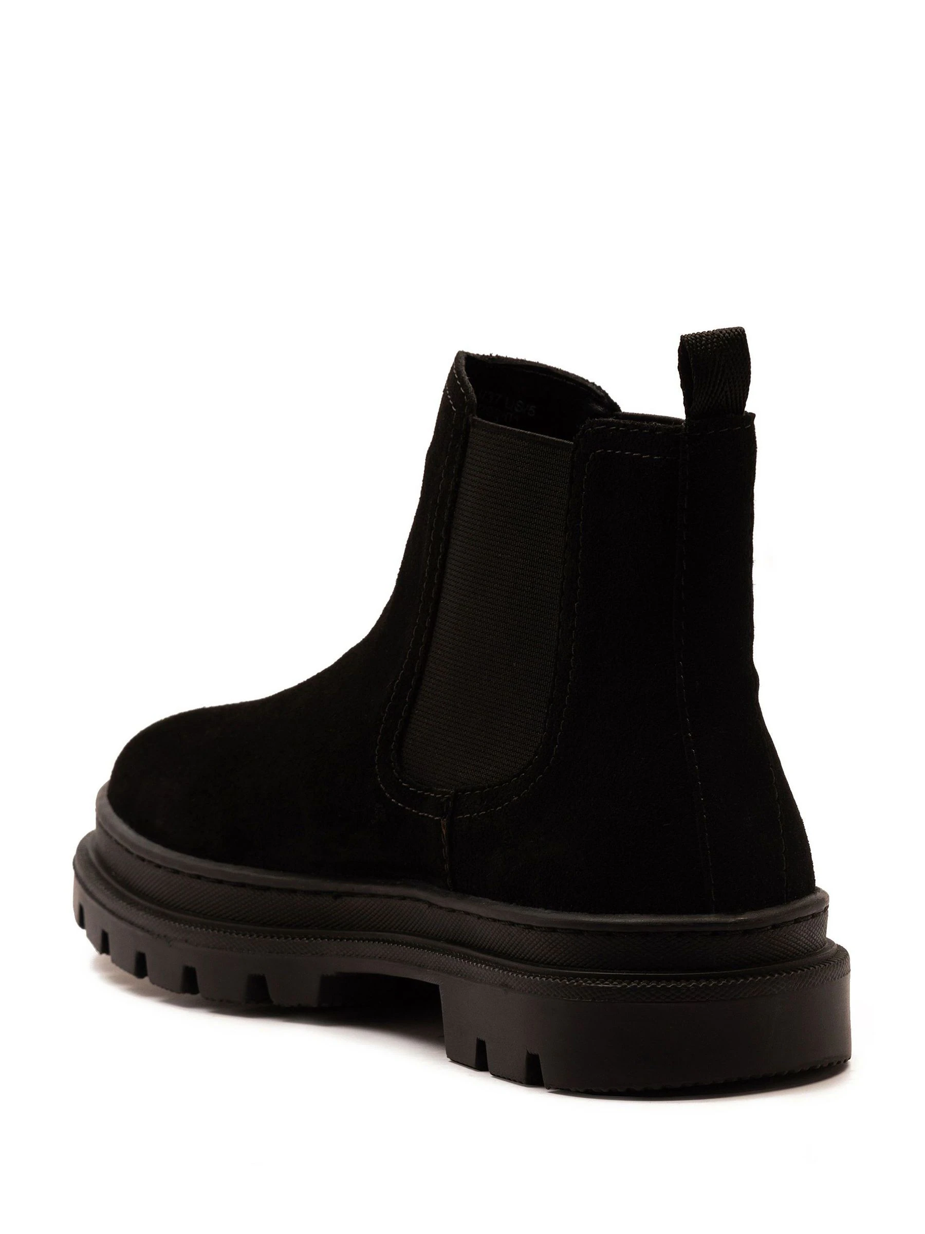 Zwart - Off The Hook Harrison Suede Leather Formal Chelsea Boots