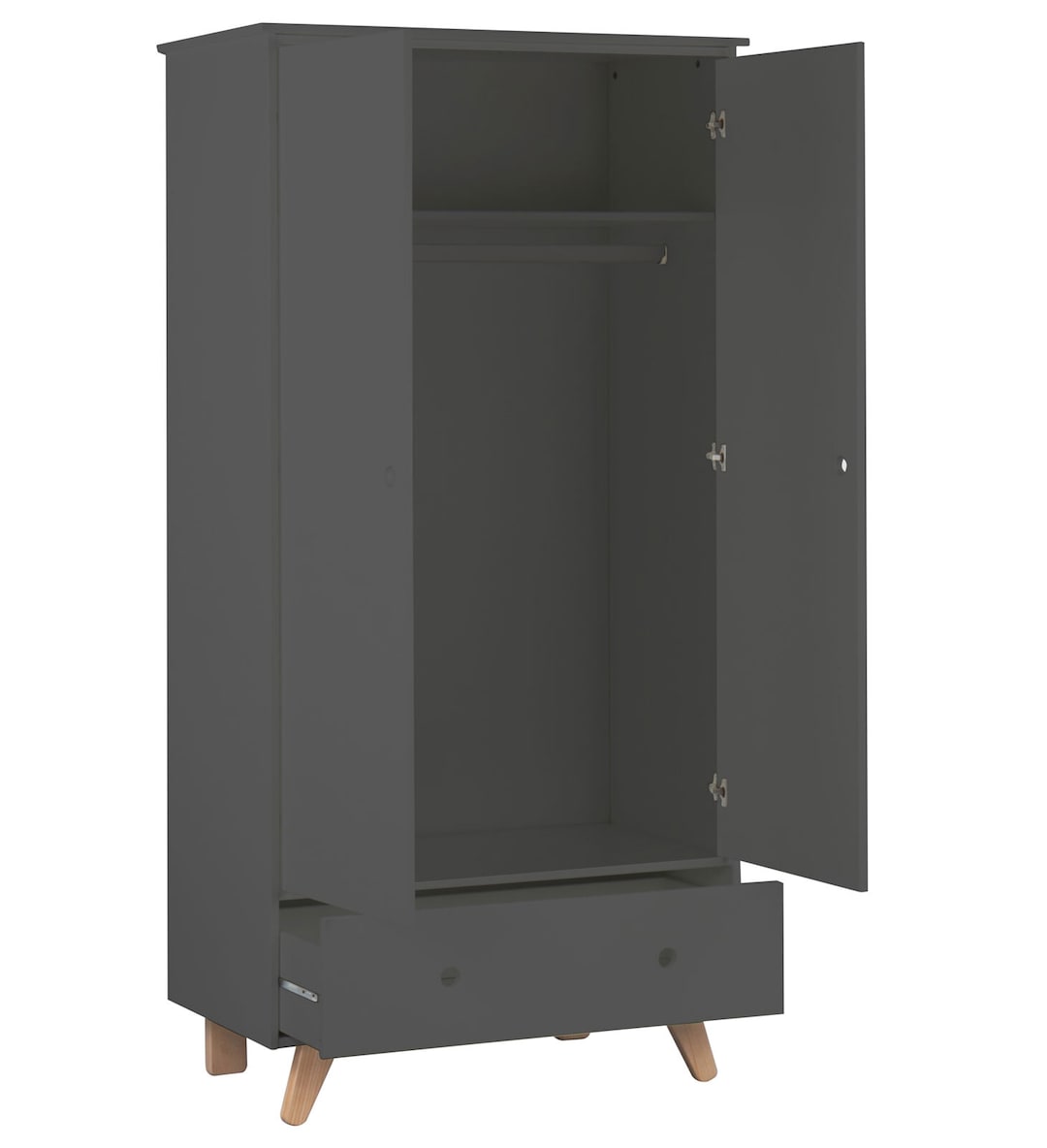 Kleiderschrank TIPI 95 x 190 x 50 cm grau