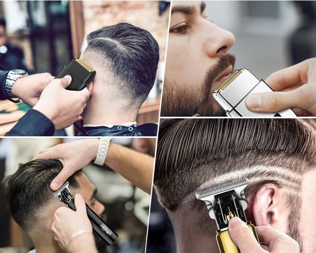 Professionel hårtrimmer hårklipper sæt 3 niveauer lavt støjniveau Sort