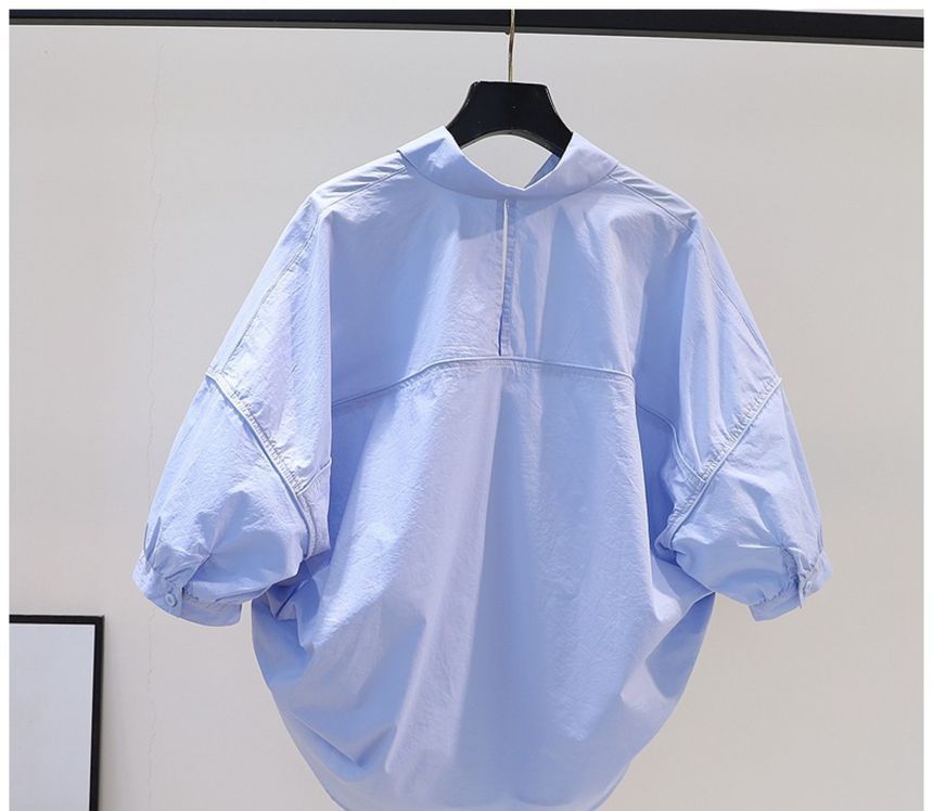 ZIMO - Oversized overhemd met ballonmouwen en kraag