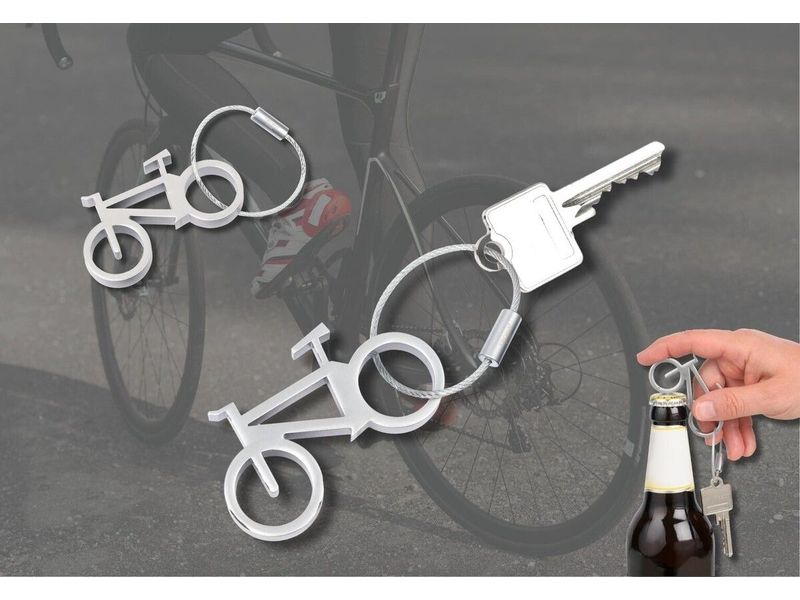 Troika Schlüsselanhänger Fahrrad Drahtesel Silber Flaschenöffner mit Schlüsselring Drahtesel