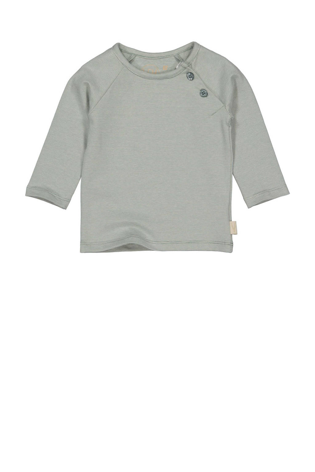 LEVV baby gestreepte longsleeve LNERONOS van katoen zachtgroen