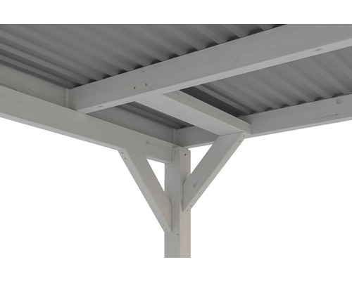 SKAN enkele carport, hout, Grunewald, 321 x 554 cm, wit
