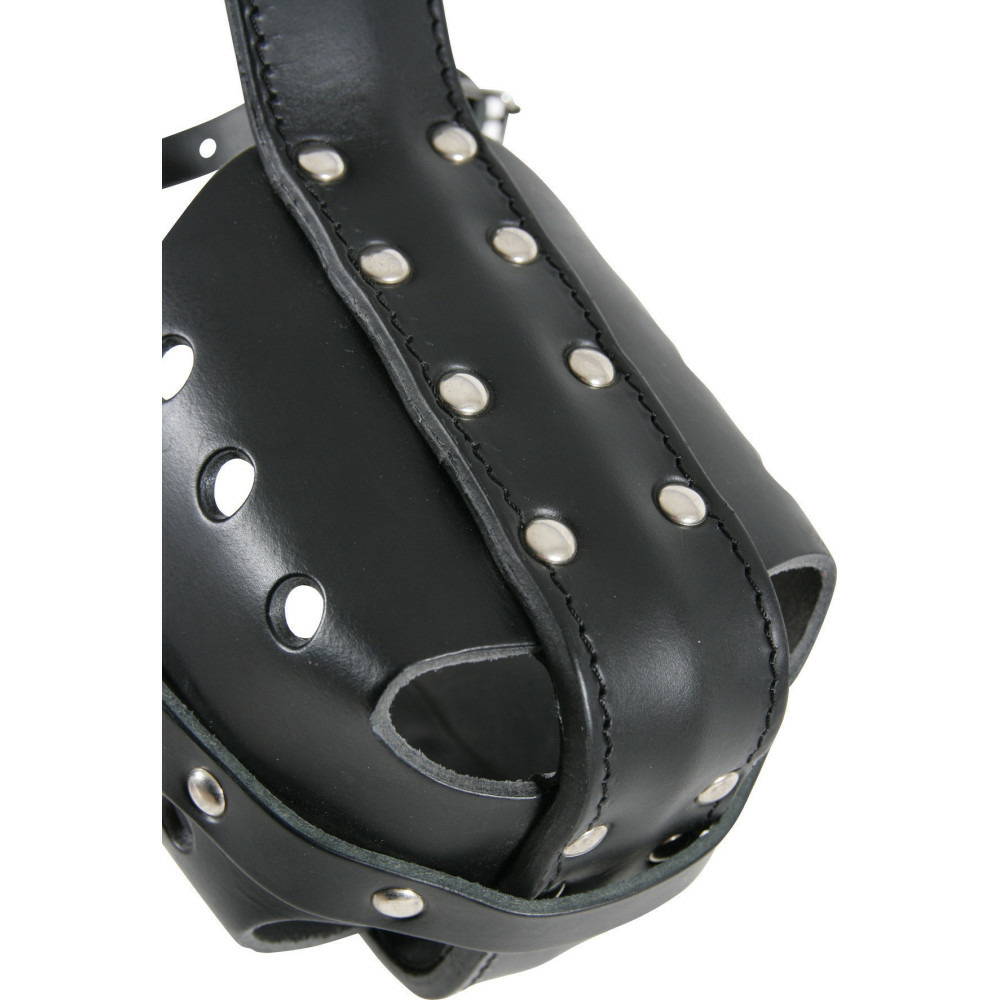 Muselière en cuir pour rottweiler pour chien.