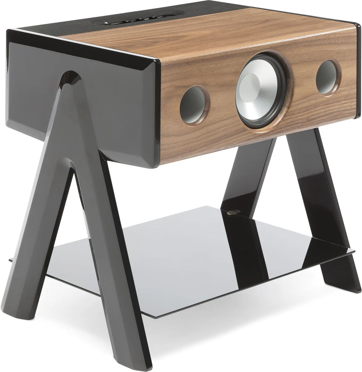 La Boîte Concept Cube Woody Noir et noyer Enceintes connectées