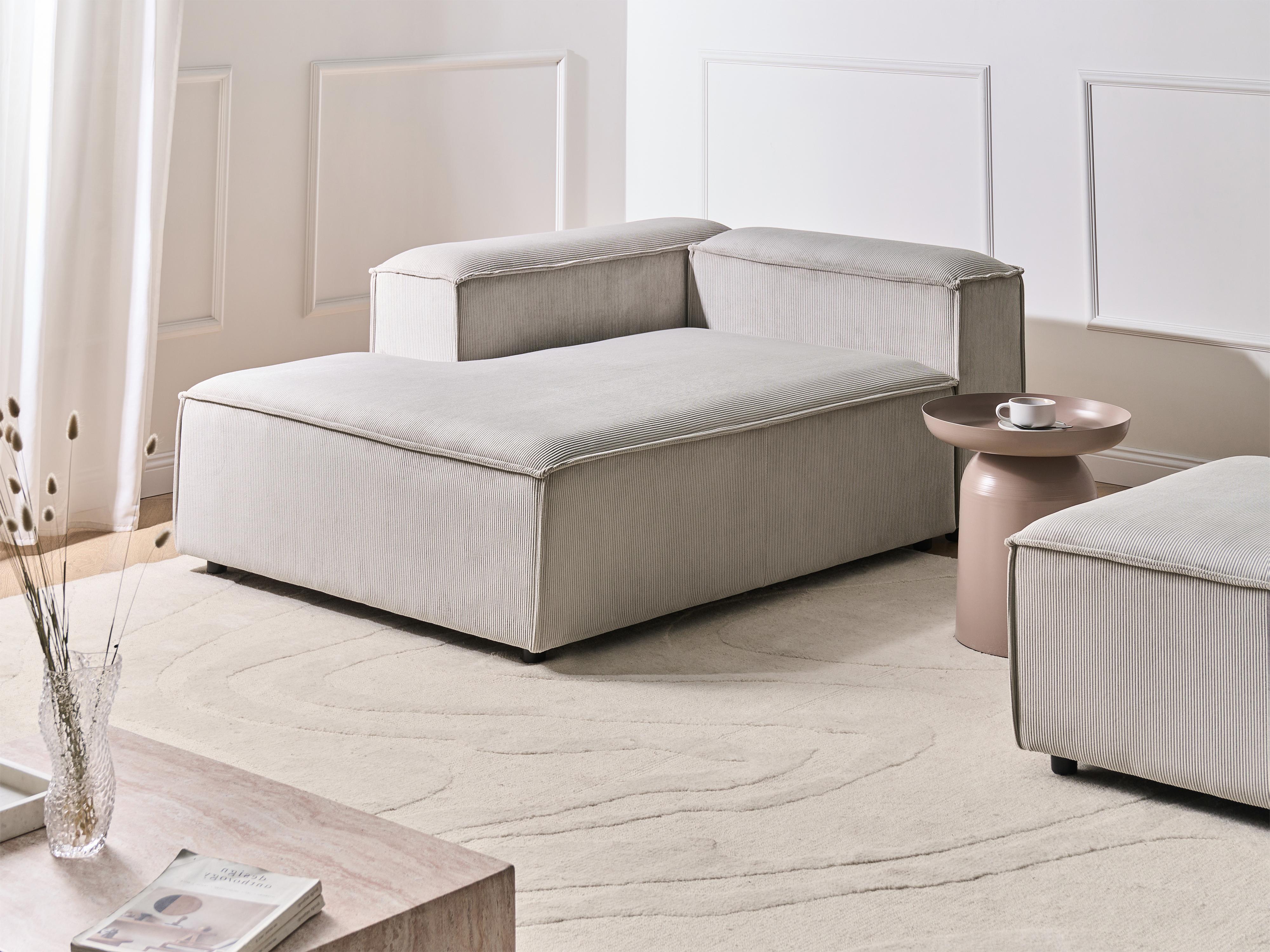 Rechtszijdige chaise longue ARDAL Corduroy Taupe